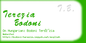 terezia bodoni business card